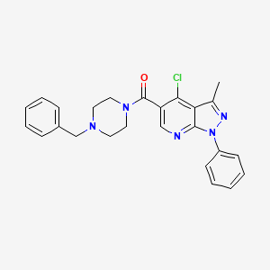 molecular formula C25H24ClN5O B2380926 (4-苄基哌嗪-1-基)(4-氯-3-甲基-1-苯基-1H-吡唑并[3,4-b]吡啶-5-基)甲酮 CAS No. 923123-97-1