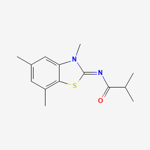 molecular formula C14H18N2OS B2380928 (Z)-N-(3,5,7-三甲基苯并[d]噻唑-2(3H)-亚甲基)异丁酰胺 CAS No. 868370-22-3