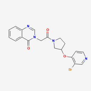 molecular formula C19H17BrN4O3 B2380929 3-[2-[3-(3-Bromopyridin-4-yl)oxypyrrolidin-1-yl]-2-oxoethyl]quinazolin-4-one CAS No. 2380194-40-9