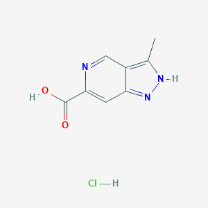 molecular formula C8H8ClN3O2 B2380932 盐酸3-甲基-1H-吡唑并[4,3-c]吡啶-6-羧酸 CAS No. 2375259-73-5