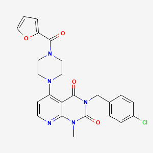 molecular formula C24H22ClN5O4 B2380935 3-(4-chlorobenzyl)-5-(4-(furan-2-carbonyl)piperazin-1-yl)-1-methylpyrido[2,3-d]pyrimidine-2,4(1H,3H)-dione CAS No. 1021026-43-6