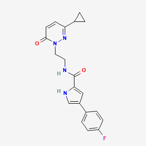 molecular formula C20H19FN4O2 B2380936 N-(2-(3-cyclopropyl-6-oxopyridazin-1(6H)-yl)ethyl)-4-(4-fluorophenyl)-1H-pyrrole-2-carboxamide CAS No. 2034392-92-0