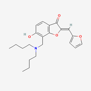 molecular formula C22H27NO4 B2380941 (Z)-7-((二丁氨基)甲基)-2-(呋喃-2-亚甲基)-6-羟基苯并呋喃-3(2H)-酮 CAS No. 929457-05-6