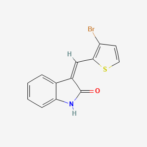 molecular formula C13H8BrNOS B2380942 3-[(Z)-(3-bromo-2-thienyl)methylidene]-1H-indol-2-one CAS No. 210303-60-9
