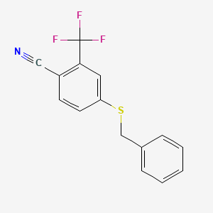 molecular formula C15H10F3NS B2380943 4-(Benzylsulfanyl)-2-(trifluoromethyl)benzonitrile CAS No. 1097150-93-0