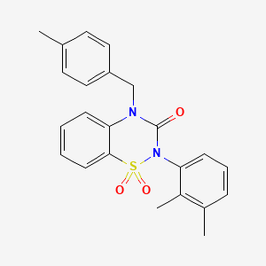 molecular formula C23H22N2O3S B2380950 2-(2,3-dimethylphenyl)-4-(4-methylbenzyl)-2H-1,2,4-benzothiadiazin-3(4H)-one 1,1-dioxide CAS No. 942033-94-5