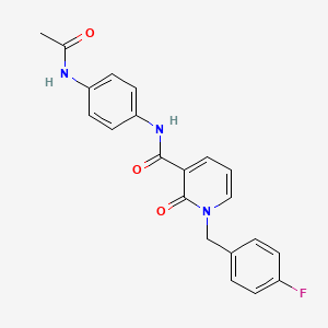 molecular formula C21H18FN3O3 B2380952 N-(4-acetamidophenyl)-1-(4-fluorobenzyl)-2-oxo-1,2-dihydropyridine-3-carboxamide CAS No. 1005300-39-9