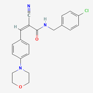 molecular formula C21H20ClN3O2 B2380956 (Z)-N-[(4-Chlorophenyl)methyl]-2-cyano-3-(4-morpholin-4-ylphenyl)prop-2-enamide CAS No. 477973-90-3