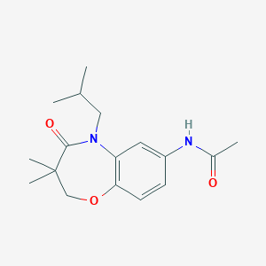 molecular formula C17H24N2O3 B2380959 N-(5-异丁基-3,3-二甲基-4-氧代-2,3,4,5-四氢苯并[b][1,4]恶二杂环庚-7-基)乙酰胺 CAS No. 921522-86-3