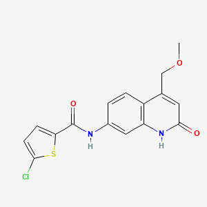 molecular formula C16H13ClN2O3S B2380972 5-氯-N-(4-(甲氧基甲基)-2-氧代-1,2-二氢喹啉-7-基)噻吩-2-甲酰胺 CAS No. 1251549-23-1