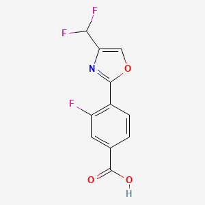 molecular formula C11H6F3NO3 B2380973 4-[4-(Difluoromethyl)-1,3-oxazol-2-yl]-3-fluorobenzoic acid CAS No. 2248354-05-2
