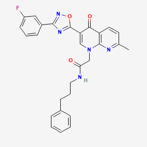 molecular formula C28H24FN5O3 B2380978 N-(10-甲基-11-氧代-10,11-二氢二苯并[b,f][1,4]恶杂环庚-8-基)噻吩-2-甲酰胺 CAS No. 1029770-30-6