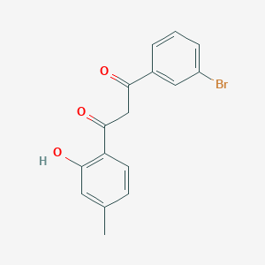 molecular formula C16H13BrO3 B2380979 1-(3-Bromophenyl)-3-(2-hydroxy-4-methylphenyl)propane-1,3-dione CAS No. 1630763-63-1