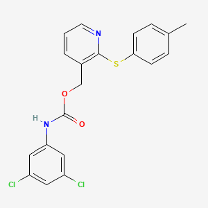 molecular formula C20H16Cl2N2O2S B2380982 [2-(4-甲苯基)硫代吡啶-3-基]甲基 N-(3,5-二氯苯基)氨基甲酸酯 CAS No. 338413-54-0