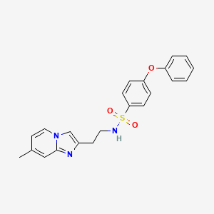 molecular formula C22H21N3O3S B2380984 N-(2-(7-methylimidazo[1,2-a]pyridin-2-yl)ethyl)-4-phenoxybenzenesulfonamide CAS No. 868978-90-9