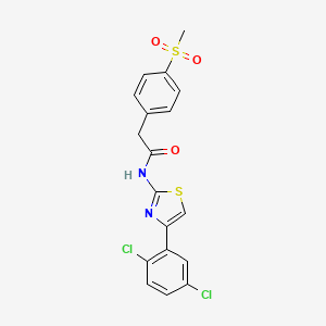 molecular formula C18H14Cl2N2O3S2 B2380993 N-(4-(2,5-二氯苯基)噻唑-2-基)-2-(4-(甲磺基)苯基)乙酰胺 CAS No. 919848-79-6