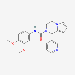 molecular formula C21H22N4O3 B2380998 N-(3,4-二甲氧基苯基)-1-(吡啶-3-基)-3,4-二氢吡咯并[1,2-a]嘧啶-2(1H)-甲酰胺 CAS No. 899750-92-6