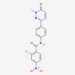 molecular formula C18H13ClN4O4 B2380999 2-chloro-N-(4-(1-methyl-6-oxo-1,6-dihydropyridazin-3-yl)phenyl)-4-nitrobenzamide CAS No. 899977-88-9