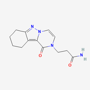 molecular formula C13H16N4O2 B2381008 3-(1-Oxo-7,8,9,10-tetrahydropyrazino[1,2-b]indazol-2-yl)propanamide CAS No. 2415469-63-3