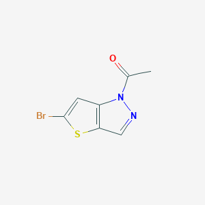 molecular formula C7H5BrN2OS B2381016 1-(5-溴噻吩并[3,2-c]吡唑-1-基)-乙酮 CAS No. 848357-82-4