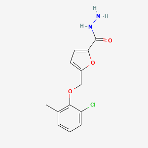 molecular formula C13H13ClN2O3 B2381023 5-[(2-Chloro-6-methylphenoxy)methyl]furan-2-carbohydrazide CAS No. 832737-19-6