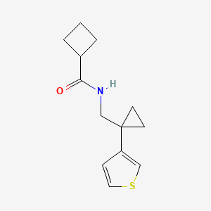 molecular formula C13H17NOS B2381026 N-[(1-Thiophen-3-ylcyclopropyl)methyl]cyclobutanecarboxamide CAS No. 2415502-05-3
