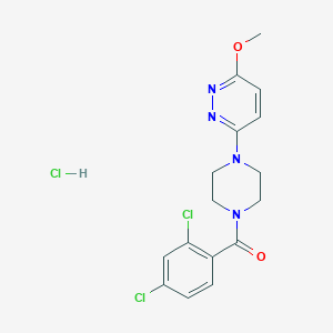 molecular formula C16H17Cl3N4O2 B2381027 (2,4-二氯苯基)(4-(6-甲氧基哒嗪-3-基)哌嗪-1-基)甲酮盐酸盐 CAS No. 1189862-03-0