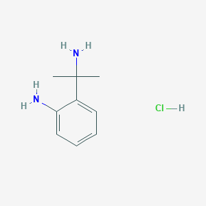 molecular formula C9H15ClN2 B2381028 2-(2-Aminopropan-2-yl)aniline hydrochloride CAS No. 2172503-58-9