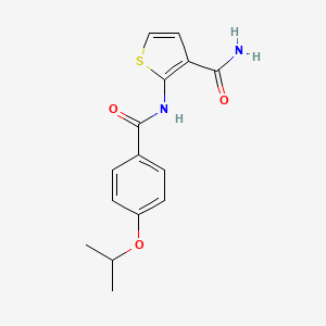 molecular formula C15H16N2O3S B2381037 2-(4-Isopropoxybenzamido)thiophene-3-carboxamide CAS No. 851619-54-0