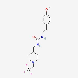 molecular formula C18H26F3N3O2 B2381046 1-[2-(4-Methoxyphenyl)ethyl]-3-[[1-(2,2,2-trifluoroethyl)piperidin-4-yl]methyl]urea CAS No. 2320851-52-1