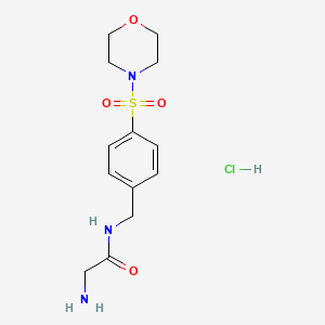 molecular formula C13H20ClN3O4S B2381047 2-氨基-N-[(4-吗啉-4-磺酰苯基)甲基]乙酰胺;盐酸盐 CAS No. 2038790-10-0