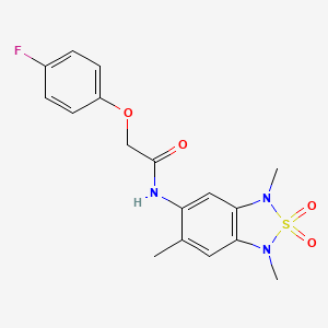 molecular formula C17H18FN3O4S B2381051 2-(4-fluorophenoxy)-N-(1,3,6-trimethyl-2,2-dioxido-1,3-dihydrobenzo[c][1,2,5]thiadiazol-5-yl)acetamide CAS No. 2034590-61-7