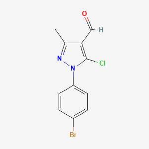 molecular formula C11H8BrClN2O B2381055 1-(4-bromophenyl)-5-chloro-3-methyl-1H-pyrazole-4-carbaldehyde CAS No. 1005552-90-8