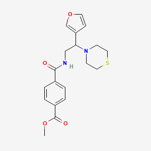 molecular formula C19H22N2O4S B2381058 Methyl 4-((2-(furan-3-yl)-2-thiomorpholinoethyl)carbamoyl)benzoate CAS No. 2034541-91-6