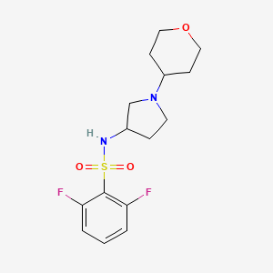 molecular formula C15H20F2N2O3S B2381062 2,6-Difluoro-N-[1-(oxan-4-yl)pyrrolidin-3-yl]benzenesulfonamide CAS No. 2415562-45-5