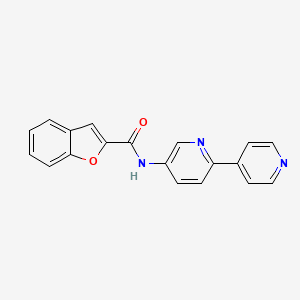 molecular formula C19H13N3O2 B2381069 N-{[2,4'-bipyridine]-5-yl}-1-benzofuran-2-carboxamide CAS No. 2034463-84-6