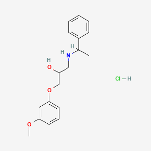 molecular formula C18H24ClNO3 B2381073 1-(3-Methoxyphenoxy)-3-((1-phenylethyl)amino)propan-2-ol hydrochloride CAS No. 473568-30-8