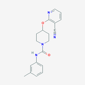 molecular formula C19H20N4O2 B2381074 4-((3-cyanopyridin-2-yl)oxy)-N-(m-tolyl)piperidine-1-carboxamide CAS No. 1797186-36-7