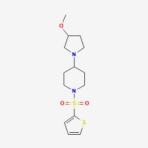 molecular formula C14H22N2O3S2 B2381080 4-(3-Methoxypyrrolidin-1-yl)-1-(thiophen-2-ylsulfonyl)piperidine CAS No. 2320825-03-2