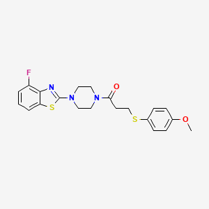 molecular formula C21H22FN3O2S2 B2381086 1-(4-(4-氟苯并[d]噻唑-2-基)哌嗪-1-基)-3-((4-甲氧基苯基)硫)丙酮 CAS No. 941952-87-0