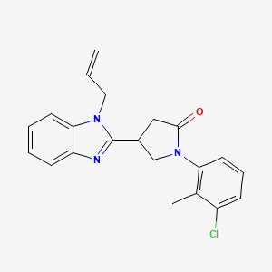 molecular formula C21H20ClN3O B2381088 4-(1-allyl-1H-benzo[d]imidazol-2-yl)-1-(3-chloro-2-methylphenyl)pyrrolidin-2-one CAS No. 862828-02-2