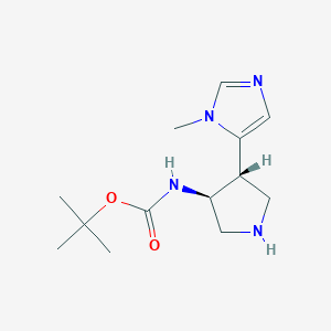 molecular formula C13H22N4O2 B2381091 Tert-butyl N-[(3S,4R)-4-(3-methylimidazol-4-yl)pyrrolidin-3-yl]carbamate CAS No. 2138041-13-9