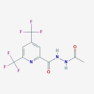 molecular formula C10H7F6N3O2 B2381093 N'-acetyl-4,6-bis(trifluoromethyl)-2-pyridinecarbohydrazide CAS No. 1092345-21-5