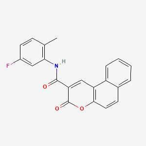 molecular formula C21H14FNO3 B2381098 N-(5-fluoro-2-methylphenyl)-3-oxobenzo[f]chromene-2-carboxamide CAS No. 317327-27-8