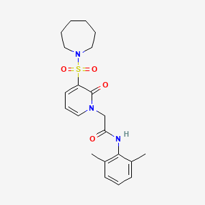 molecular formula C21H27N3O4S B2381101 2-(3-(氮杂环戊-1-基磺酰基)-2-氧代吡啶-1(2H)-基)-N-(2,6-二甲苯基)乙酰胺 CAS No. 1251705-22-2