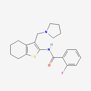 2-fluoro-N-(3-(pyrrolidin-1-ylmethyl)-4,5,6,7-tetrahydrobenzo[b]thiophen-2-yl)benzamide