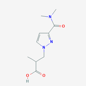 molecular formula C10H15N3O3 B2381114 3-[3-(Dimethylcarbamoyl)pyrazol-1-yl]-2-methylpropanoic acid CAS No. 1340127-41-4