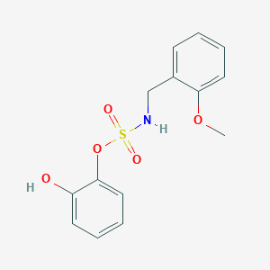 molecular formula C14H15NO5S B2381122 2-hydroxyphenyl-N-(2-methoxybenzyl)sulfamate CAS No. 478261-01-7