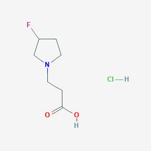molecular formula C7H13ClFNO2 B2381123 3-(3-Fluoropyrrolidin-1-yl)propanoic acid hydrochloride CAS No. 1889401-43-7