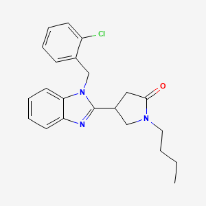 molecular formula C22H24ClN3O B2381126 1-Butyl-4-{1-[(2-chlorophenyl)methyl]benzimidazol-2-yl}pyrrolidin-2-one CAS No. 912896-54-9